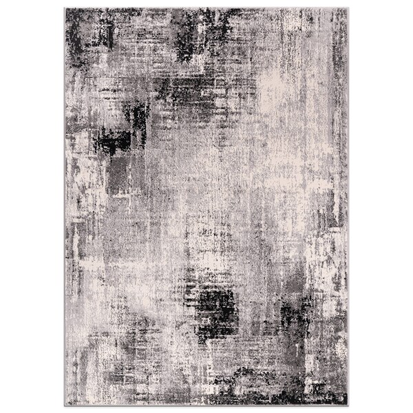 World Rug Gallery Dublin Contemporary Abstract Area Rug 5' X 7' Black - 4053BLACK5X7