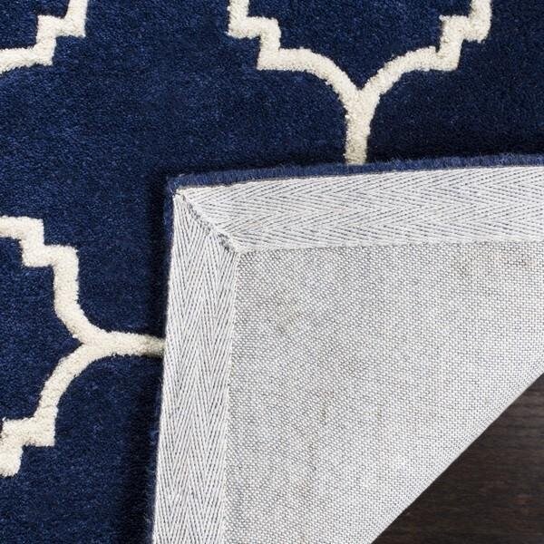 Safavieh Chatham Hand Tufted Runner Rug- Dark Blue - Ivory- 2 ft. 3 in. x 11 ft. - CHT717C-211