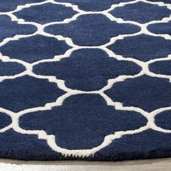 Safavieh Chatham Hand Tufted Runner Rug- Dark Blue - Ivory- 2 ft. 3 in. x 11 ft. - CHT717C-211
