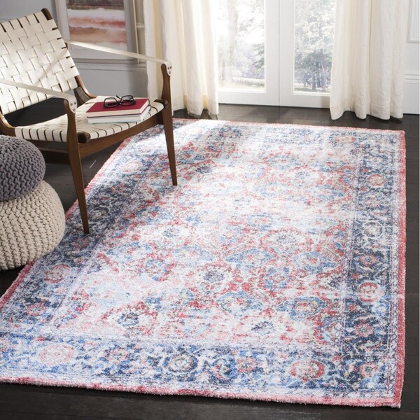 Safavieh 5 x 8 ft. Saffron Rectangle Power Loomed Area RugRust & Blue - SFN557P-5