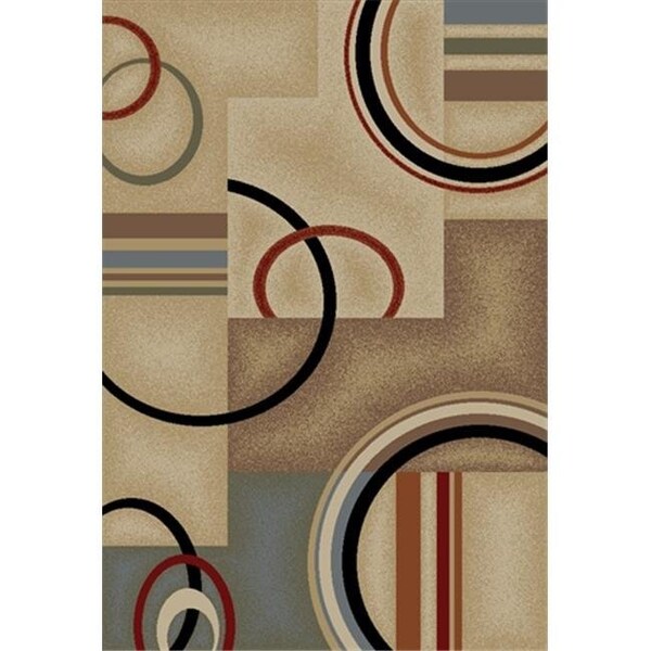 Infinity Home Infinity Home 547827 Barclay Arcs and Shapes 7 ft. 10 in. x 9 ft. 10 in. Rectangular Area Rug in Ivory - 547827
