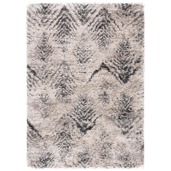 Safavieh 2 x 8 ft. Iceland Shag 500 Power Loomed Runner RugCream & Grey 2.36 in. - ISG514A-28