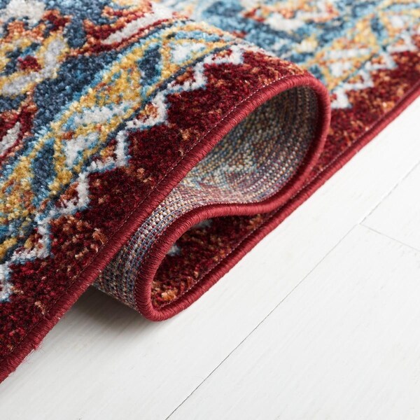 Safavieh 6 ft. 7 in. x 6 ft. 7 in. Bayside Flat Weave Round Area Rug; Blue & Red - BAY108M-7R