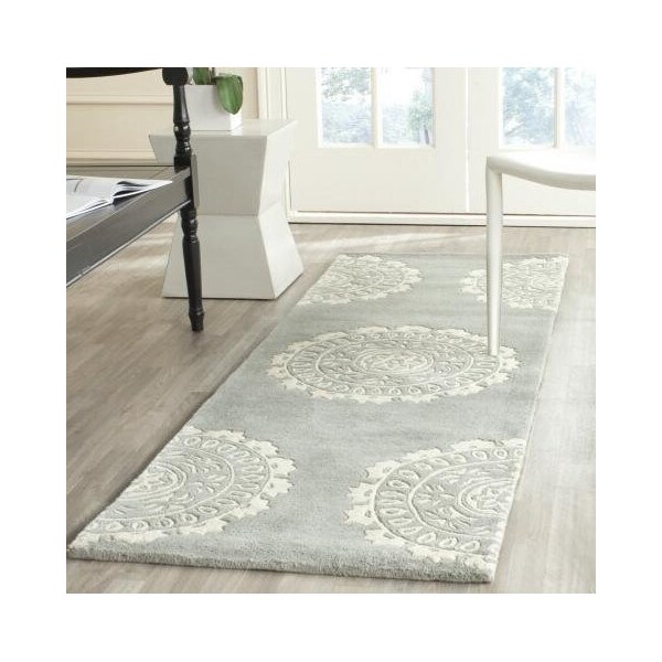 Safavieh 2 x 3 ft. Rectangle Contemporary Bella- Grey and Ivory Hand Tufted Rug - BEL122A-2