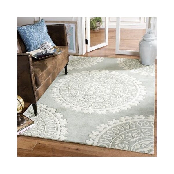 Safavieh 2 x 3 ft. Rectangle Contemporary Bella- Grey and Ivory Hand Tufted Rug - BEL122A-2
