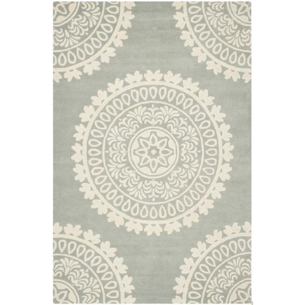 Safavieh 2 x 3 ft. Rectangle Contemporary Bella- Grey and Ivory Hand Tufted Rug - BEL122A-2