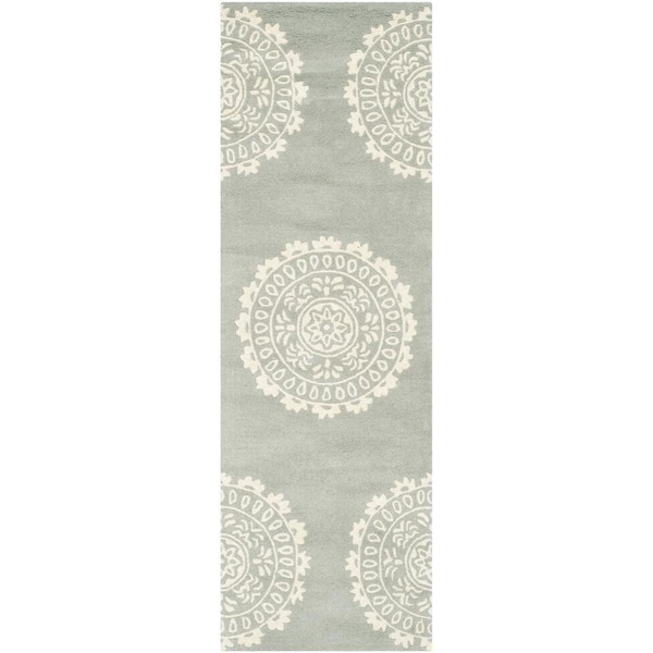Safavieh 2 x 3 ft. Rectangle Contemporary Bella- Grey and Ivory Hand Tufted Rug - BEL122A-2