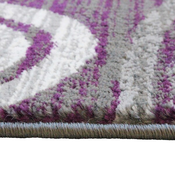Flash Furniture Purple 2' x 7' Modern Swirl Pattern Area Rug - OKR-RG1103-27-PU-GG