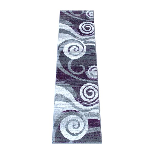 Flash Furniture Purple 2' x 7' Modern Swirl Pattern Area Rug - OKR-RG1103-27-PU-GG