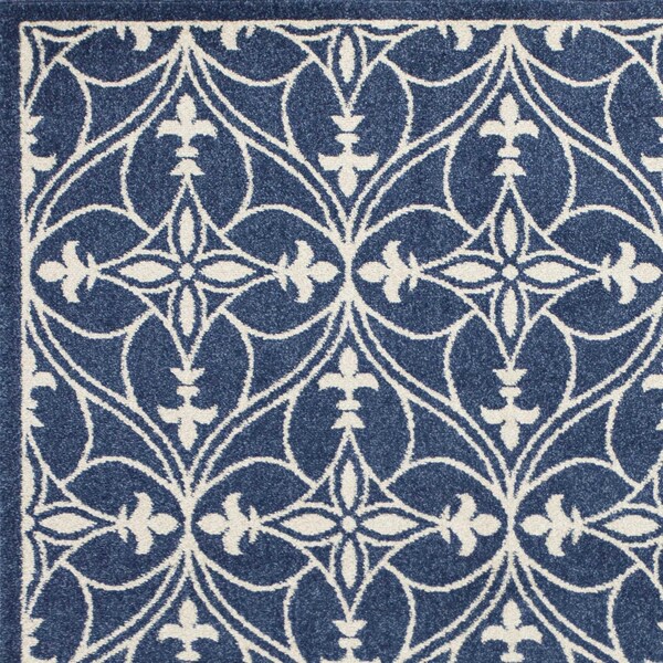 Homeroots 23 x 45 in. UV-Treated Polypropylene Denim Area Rug - 353149
