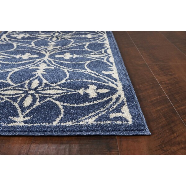 Homeroots 23 x 45 in. UV-Treated Polypropylene Denim Area Rug - 353149