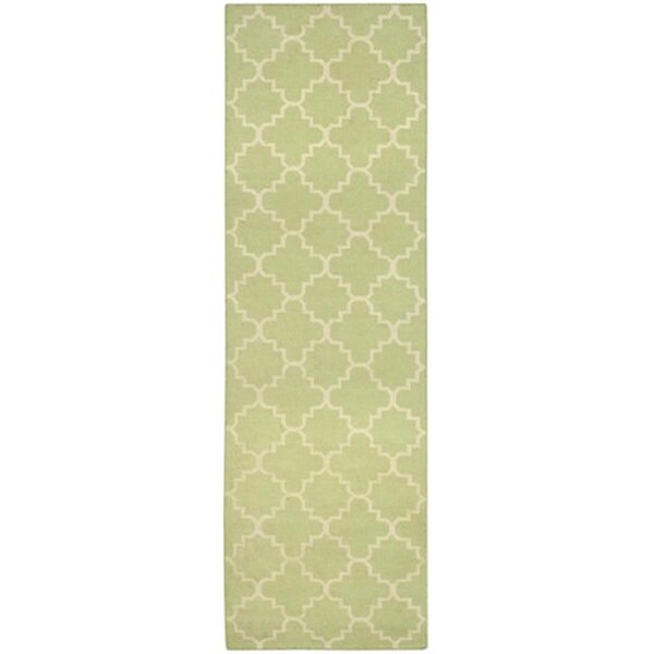 Safavieh Dhurries Hand Woven Flat Weave Rectangle Rug- Light Green - Ivory- 2 Ft. 6 In. X 8 Ft. - DHU554A-28