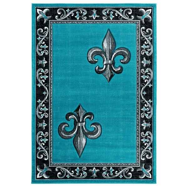 Manmade 1 ft. 10 in. x 2 ft. 8 in. Bristol Lilium Turquoise Rectangle Accent Rug - MA2625585