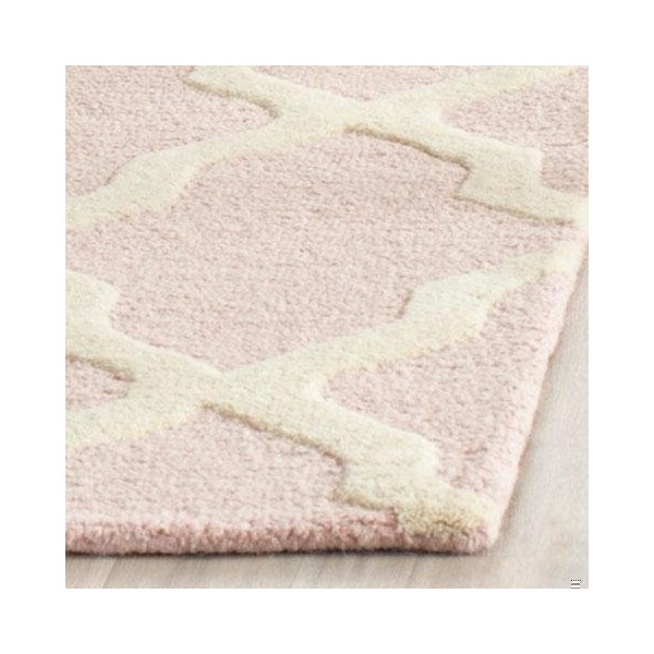 Safavieh 3 x 5 ft. Small Rectangle Transitional Cambridge- Light Pink and Ivory Hand Tufted Rug - CAM121M-3