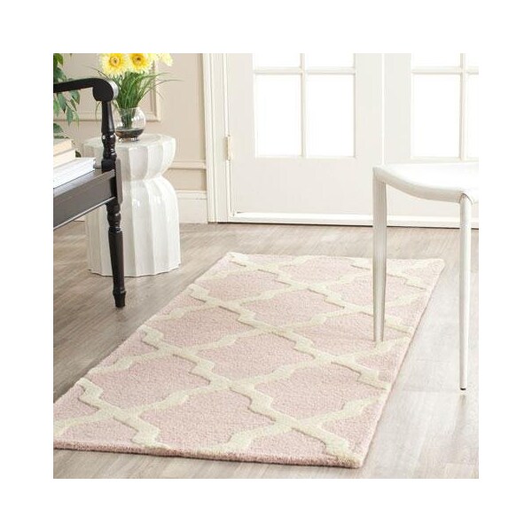 Safavieh 3 x 5 ft. Small Rectangle Transitional Cambridge- Light Pink and Ivory Hand Tufted Rug - CAM121M-3