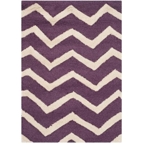 Safavieh Cambridge Hand Tufted Accent Rug- Purple - Ivory- 2 x 3 ft. - CAM714P-2