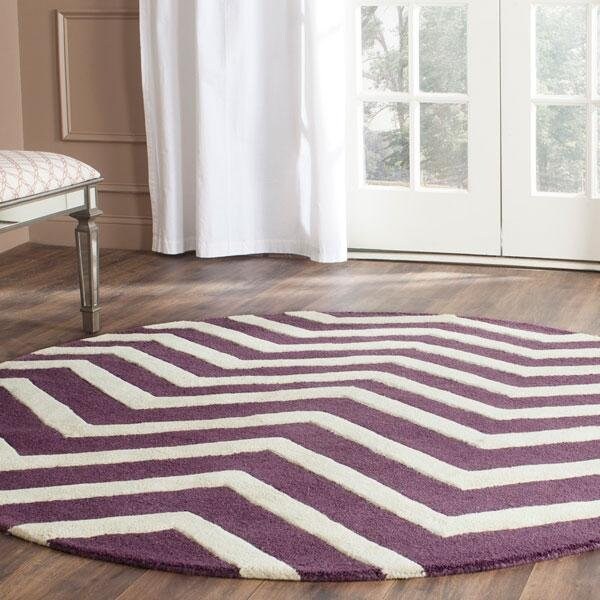 Safavieh Cambridge Hand Tufted Accent Rug- Purple - Ivory- 2 x 3 ft. - CAM714P-2