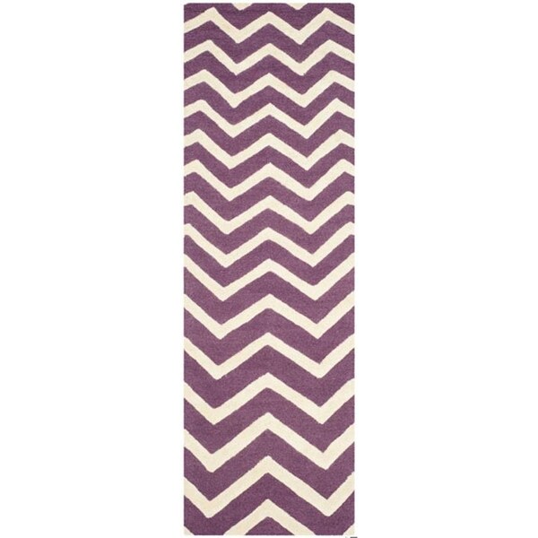 Safavieh Cambridge Hand Tufted Accent Rug- Purple - Ivory- 2 x 3 ft. - CAM714P-2