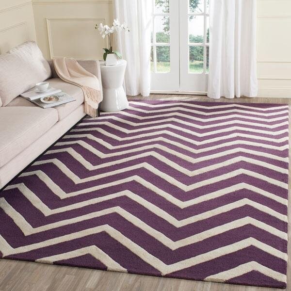 Safavieh Cambridge Hand Tufted Accent Rug- Purple - Ivory- 2 x 3 ft. - CAM714P-2