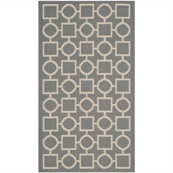 Safavieh 2 Ft. X 3 Ft. -7 In. Accent Indoor-Outdoor Courtyard- Anthracite And Beige- Machine Made Rug - CY6925-246-2