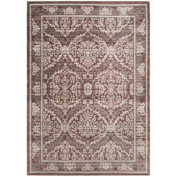 Safavieh Valencia Power Loomed Rectangle Rug- Grey - Brown- 4 x 6 ft. - VAL208E-4