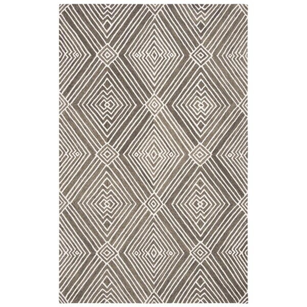 Safavieh Micro-Loop Bohemian Square Hand Tufted RugsDark Grey & Ivory 5 x 5 ft. - MLP608F-5SQ