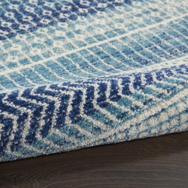 Homeroots 4 x 6 ft. Navy Blue Ornate Stripes Area Rug - 385597