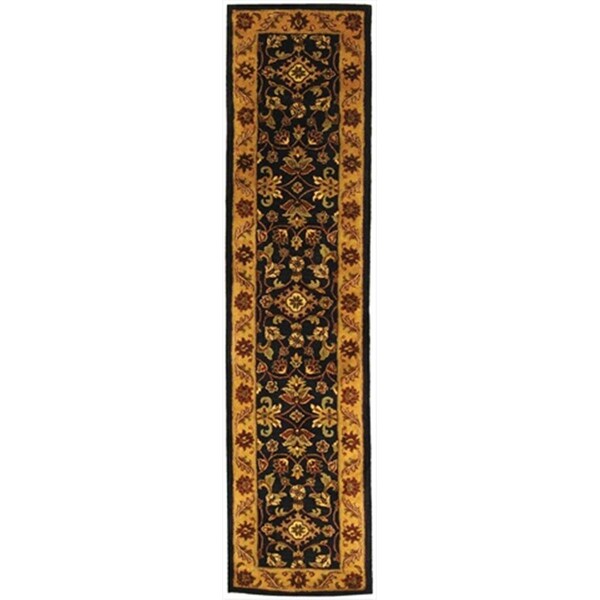 Safavieh 2 ft. - 3 in. x 12 ft. Runner- Traditional Golden Jaipur Black And Gold Hand Tufted Rug - GJ250D-212