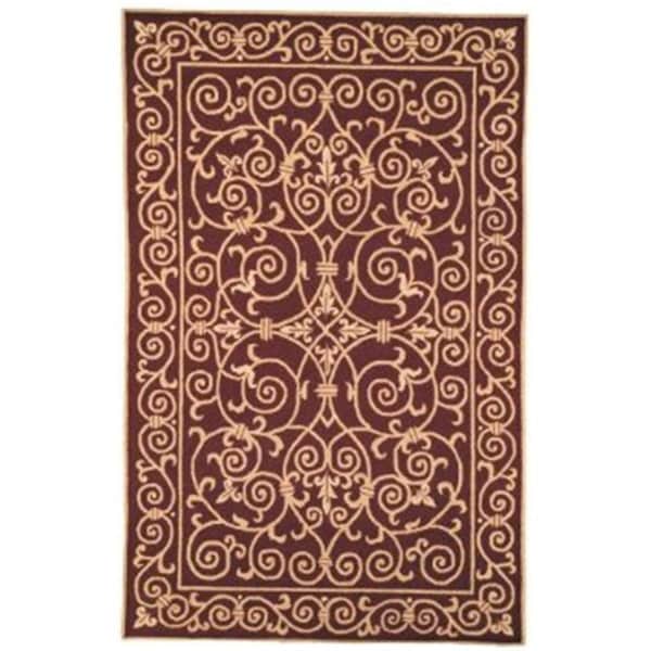 Safavieh 2 ft. - 6 in. x 10 ft. Runner- Transitional Chelsea Burgundy Hand Hooked Rug - HK11C-210