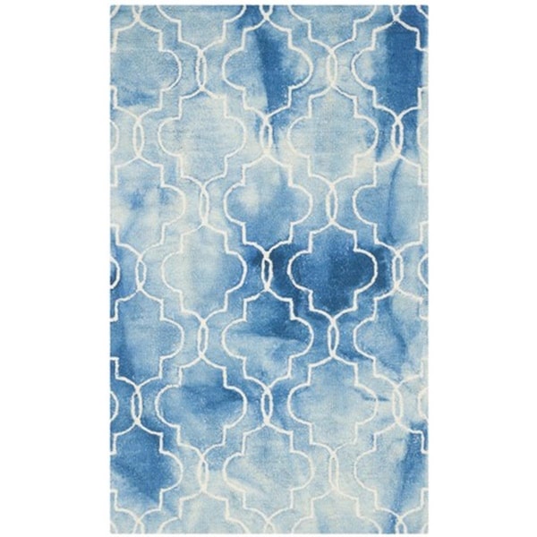 Safavieh Dip Dye Hand Tufted Rectangle Rug- Blue - Ivory- 3 x 5 ft. - DDY676G-3