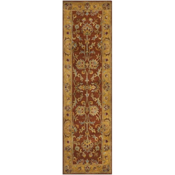 Safavieh 2 ft. - 3 in. x 12 ft. Heritage Hand Tufted Runner Rug - Red and Natural - HG820A-212