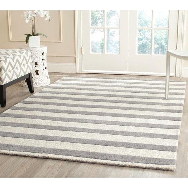 Safavieh Cambridge Hand Tufted Small Rectangle Rug- Grey - Ivory- 4 x 6 ft. - CAM154A-4