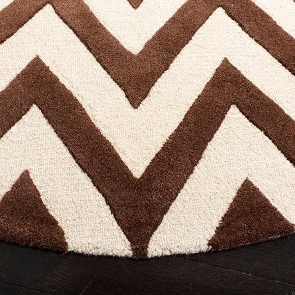 Safavieh Cambridge Hand Tufted Runner Rug- Dark Brown - Ivory- 2 ft. 6 in. x 6 ft. - CAM139H-26