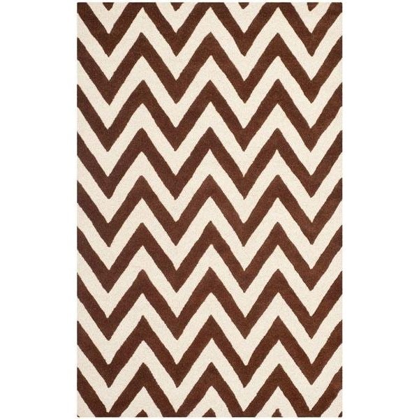 Safavieh Cambridge Hand Tufted Runner Rug- Dark Brown - Ivory- 2 ft. 6 in. x 6 ft. - CAM139H-26