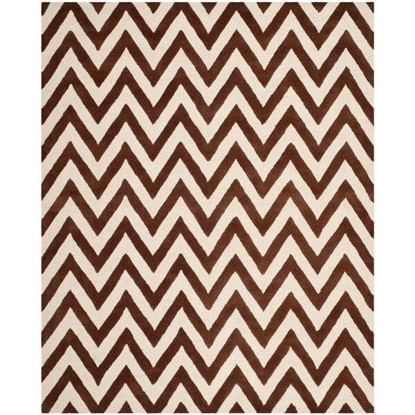 Safavieh Cambridge Hand Tufted Runner Rug- Dark Brown - Ivory- 2 ft. 6 in. x 6 ft. - CAM139H-26