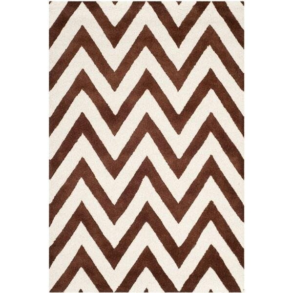 Safavieh Cambridge Hand Tufted Runner Rug- Dark Brown - Ivory- 2 ft. 6 in. x 6 ft. - CAM139H-26
