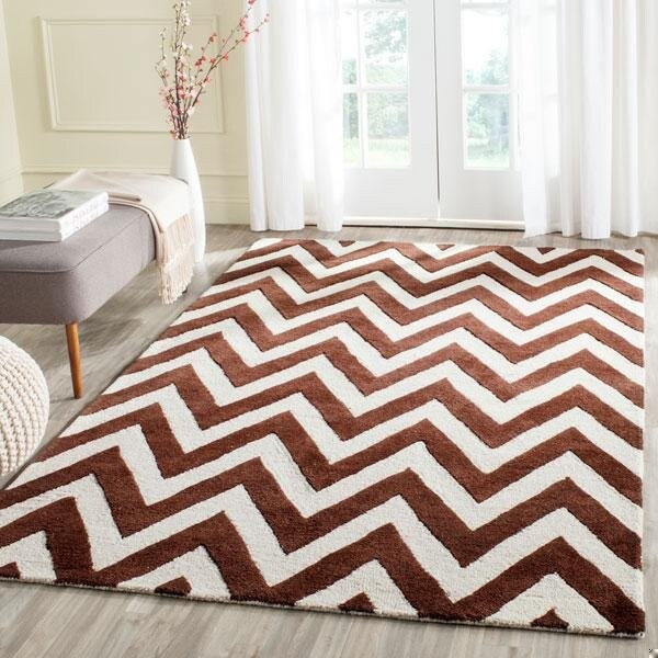 Safavieh Cambridge Hand Tufted Runner Rug- Dark Brown - Ivory- 2 ft. 6 in. x 6 ft. - CAM139H-26