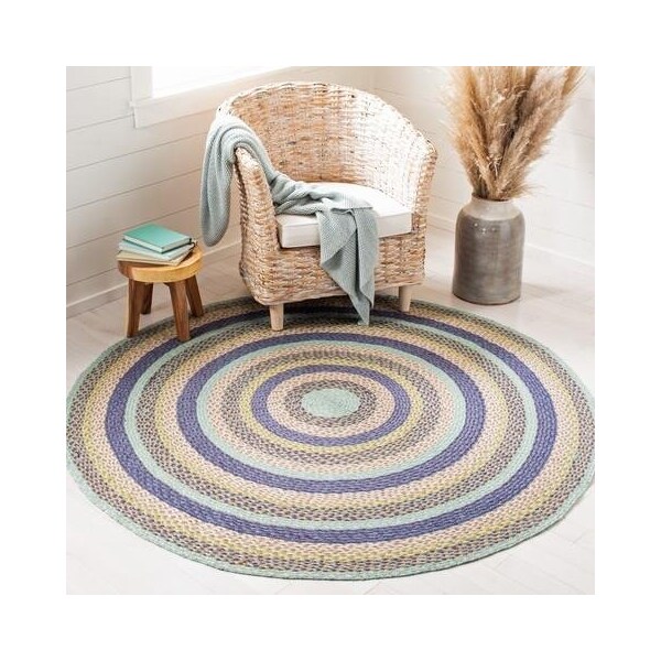Safavieh 5 x 5 ft. Cape Cod Round Area Rug, Blue & Green - CAP241M-5R