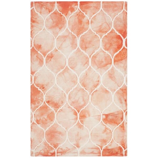 Safavieh Dip Dyed Hand Tufted Rectangle Rug- Orange - Ivory- 2 ft. 3 in. x 6 ft. - DDY685K-26