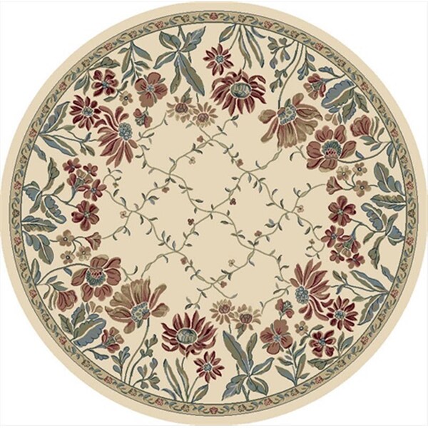 Dynamic Rugs Ancient Garden 7.10 Round 57084-6464 Rug - Ivory - ANR8570846464