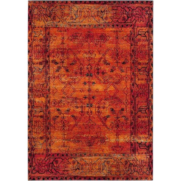 Safavieh 2 ft.-3 in. x 6 ft. Rectangle Vintage Hamadan Power Loomed Rug, Orange - VTH216C-26