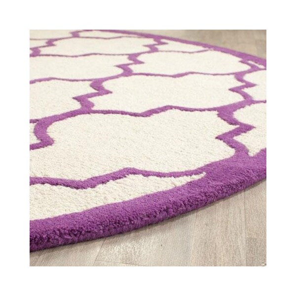 Safavieh Cambridge Hand Tufted Rectangle RugIvory & Purple 4 x 6 ft. - CAM134V-4