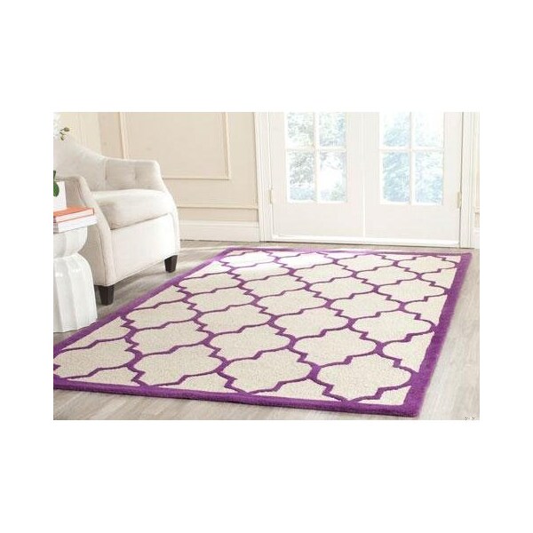 Safavieh Cambridge Hand Tufted Rectangle RugIvory & Purple 4 x 6 ft. - CAM134V-4