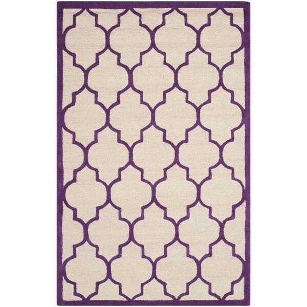 Safavieh Cambridge Hand Tufted Rectangle RugIvory & Purple 4 x 6 ft. - CAM134V-4