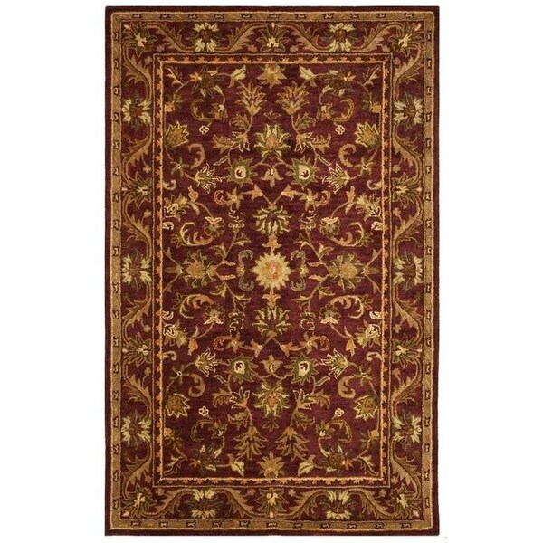 Safavieh 2 ft.-3 in. x 16 ft. Runner Traditional Antiquity- Wine and Gold Hand Tufted Rug - AT52B-216