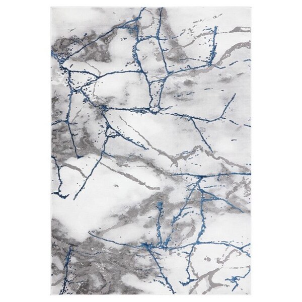 Safavieh 4 x 6 ft. Craft Contemporary Rectangle Power Loomed Rug, Ivory Grey & Blue - CFT877M-4