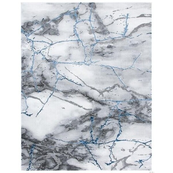 Safavieh 4 x 6 ft. Craft Contemporary Rectangle Power Loomed Rug, Ivory Grey & Blue - CFT877M-4