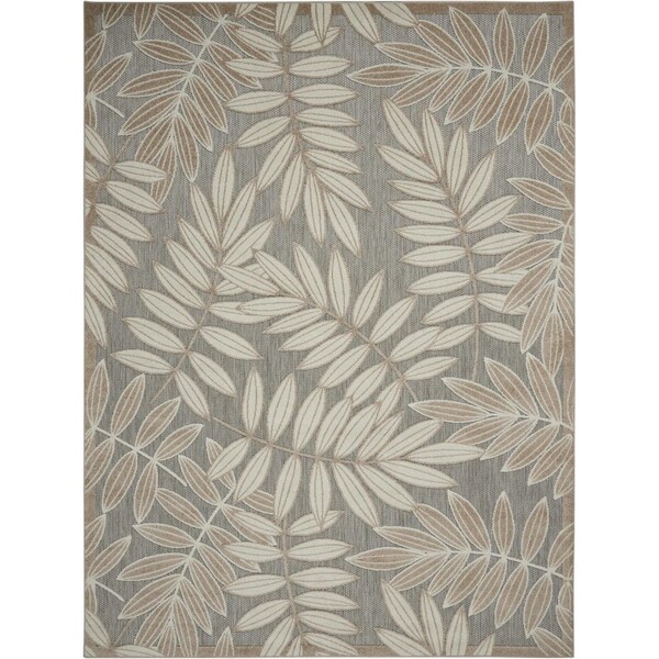 Homeroots 4 x 6 ft. Natural Leaves Indoor & Outdoor Area Rug - 384954