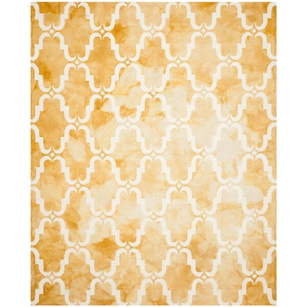 Safavieh Dip Dye Hand Tufted Rectangle Rug- Gold - Ivory- 3 x 5 ft. - DDY536H-3