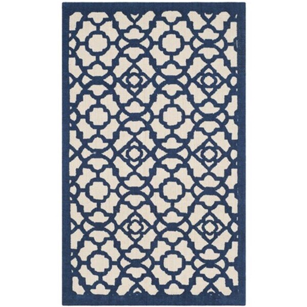 Safavieh Cedar Brook Hand Loomed Rectangle Rug- Ivory - Navy- 4 x 6 ft. - CDR221F-4